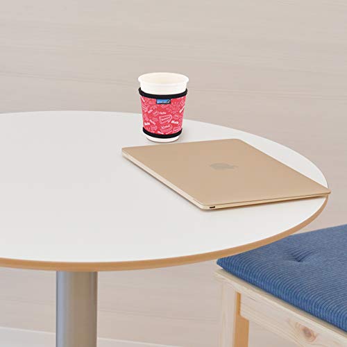 Bluecell Pack of 4 Neoprene Insulated Reusable Coffee Sleeve Protect Your Hands for Coffee Tea Hot & Cold Drinks (Hello(4pcs)) - Thumbnail 4