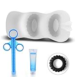 Male Masturbation Toy with Build-in Penis Ring for Tighter Suction, PALOQUETH Realistic Pocket Pussy Masturbator Sleeve Blow Job Stroker Open Ended Design for Easy Cleaning