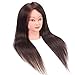 Cosmetology Mannequin Head with Human Hair Hairdressing Training Head with 26Inch Real Hair Manikin Head Doll Head with Clamp (4#)