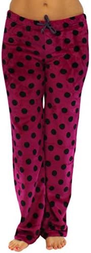Pajama Drama Wine w/ Black Dot Plush Pants, X-Large