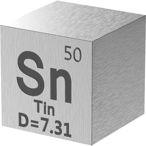 Tin Cube Metal Element Cubes Laser Engraved Density Cube Set for a