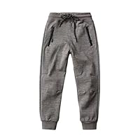 KISBINI Big Boys Cotton Sweatpants Sweats Athletic Pants for Children K-Gray 8T