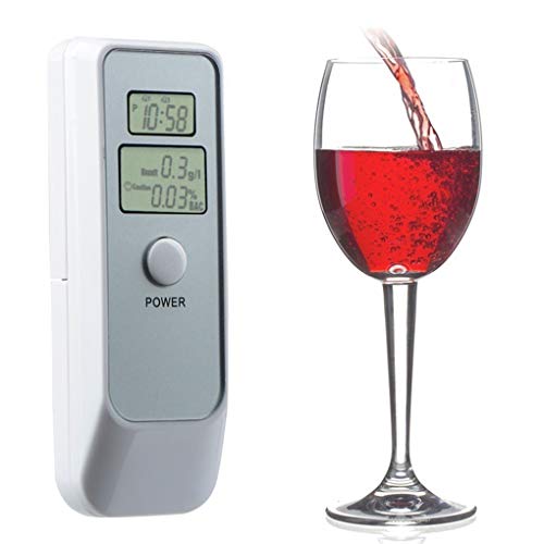 Four Portable Dual Screen Alcohol Breath Tester Breathalyzer Blowing Analyzer Detector LCD Display White