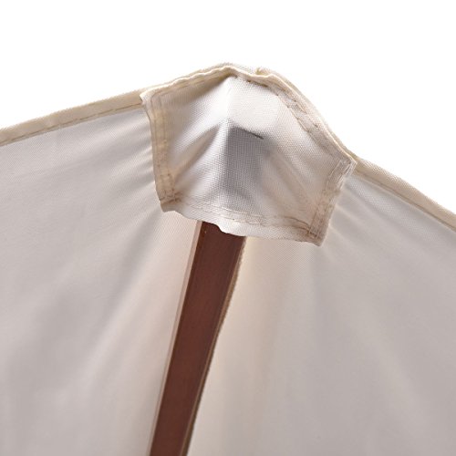 Hulaloveshop Adjustable 9 ft Wooden Outdoor Umbrella Sunshade - Thumbnail 4