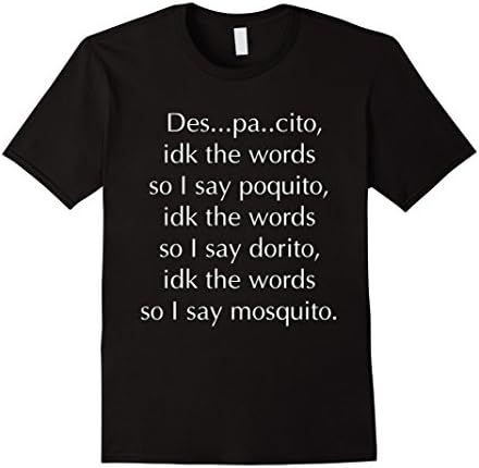 Mens Despacito t-Shirt Large Black