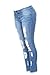 V.I.P. JEANS Women's Size Fray Hem Skinny Distressed Ripped Juniors, Medium Blue, 18 Plus