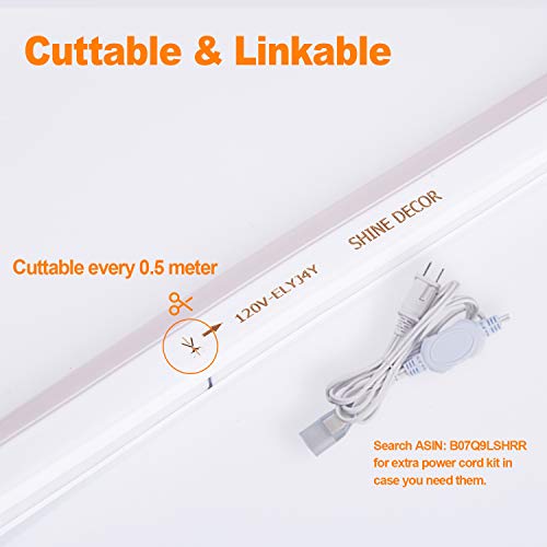 Shine Decor 7x14.5mm Dimmable LED Neon Lights, 82ft Blue, 110V Flexible Waterproof Rope Lights, 2835 120LEDs/M, for Indoor Outdoor Commercial Lighting Decoration, Accessories Included - Thumbnail 2
