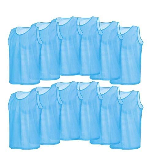 Football Scrimmage Vests, 12 Pcs Bright Color Mesh Pinnies Jerseys Bibs for Team Training Competitive Sports Football Supplies