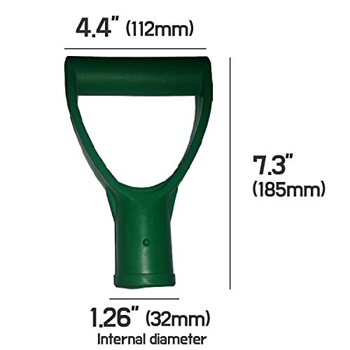 CLAIRLA D Shaped Plastic Grip Snow Shovel Handle Replacement Spades Forks Snow Removal Spade Snow Scoop Digging Raking Tools Hand Protect Garden Accessories (3Pack)