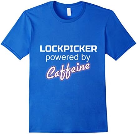 Mens Lockpicker powered by caffeine Small Royal Blue