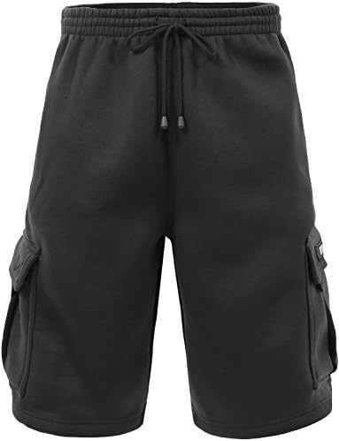 Renegade Sportswear Big Men's Elastic Waist Fleece Cargo Shorts