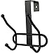 Greenco Steel Over The Door Double Hook, 2 Hooks - Black Finish