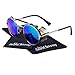 Sunclassy Metal Frame Side Shield Oval 52mm Hipster Round Sunglasses Vintage Retro Steampunk Gothic (Gunmetal, Blue)
