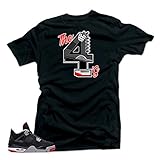 Tee Shirt Match Jordan 4 Bred Sneakers-The 4's Black Tee