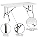 Flash Furniture Elon 6' Rectangular Plastic Folding Event Table with Carrying Handle, Bi-Fold Banquet Table for Indoor/Outdoor Events, White