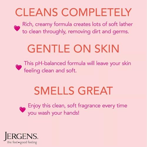 JERGENS EXTRA MOISTURIZING HAND WASH SOAP DISPENSER – CHERRY ALMOND SCENT, 8.3 OUNCES