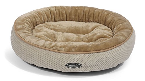 Dog Bed Cat Pet Soft Round Bed Machine Washable Coral Fleece Interior for Small Pet