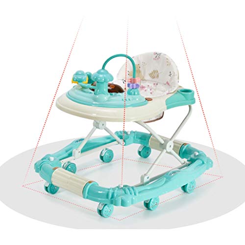 2 in 1 Walk & Rock Baby Walker Rocker and Entertainer,6-18months Baby Walker，Multi-Function Child Anti-Rollover Folding Baby Walker, Multi-Function Stroller, Adjustable Height (Color : Blue) - Thumbnail 7