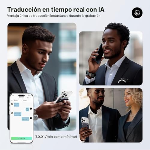 AI Voice Recorder 64GB Memory, AI Voice Recorder Free Transcription and Chatgpt Summary, Support for Real Time Translation in 121 Languages, Support for App and Networks, Wireless Charging