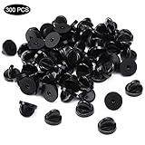 300 Pieces Pin Backs PVC Black Butterfly Rubber Pin Clutch Keepers