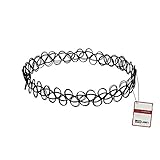 Vintage Black Stretch Elastic Double Line Tattoo Choker Collar Necklace For 80s 90s