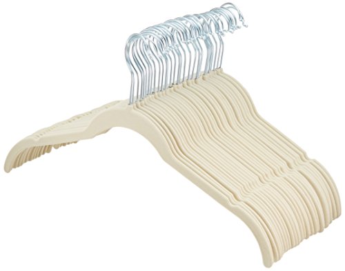 AmazonBasics Velvet Shirt/Dress Hangers, 30-Pack, Ivory/Beige