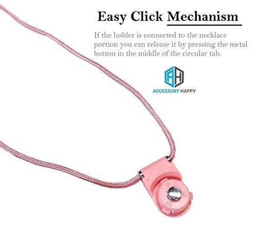 AccessoryHappy Mickey Ear 2 in 1 Phone Lanyard & Ring Stent, Cell Phone Tether Neck Strap Holder Ring Stent Kickstand for iPhone 5 6 6S 7 8 8 Plus Galaxy S7 and Other Mobile Phones (Rose Gold)