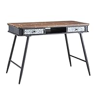 4D Concepts FORESTER DESK, GALVANIZED METAL, DISTRESSED WOOD