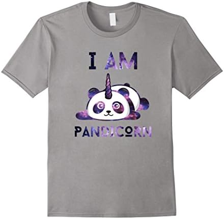 Men's I Am Pandicorn Galaxy T-Shirt Small Slate