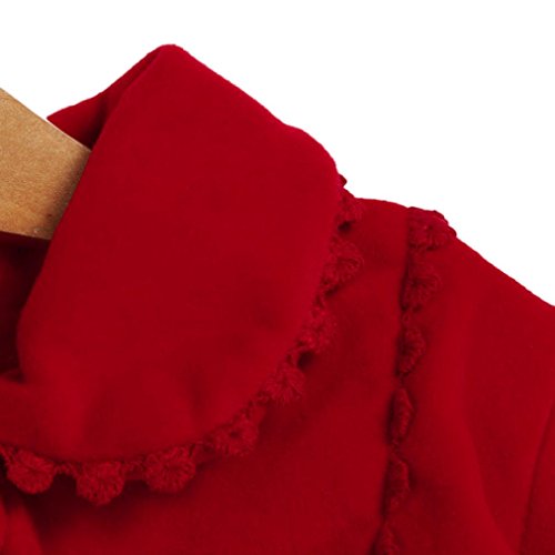 Tronet Baby Girls Coats Infant Toddler Kids Autumn Winter Cloak Jacket Overcoat Outfits for 1-6 Years Old (100(Aged 1-2 Years), Red) - Thumbnail 4