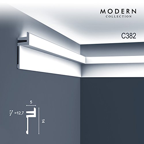 Orac Decor Crown Molding C382 Primed Polyurethane 4" Sample Face: 5" H: 2" Proj: 5-1/2"