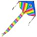 Kids Large Rainbow Delta Kite - the Best Outdoor Toys for Summer Beach Fun, Durable Easy Flyer Comes with Kite Reel Rods and Happy Family Time