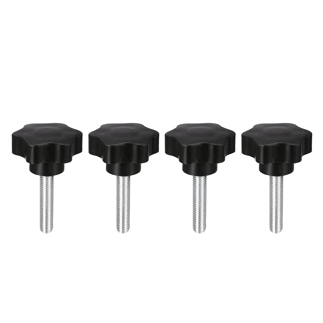 uxcell Clamping Screw Knob, 47mm Dia Plum Hex Shaped Grips Star Knob M8 x 30mm Male Thread, 4pcs