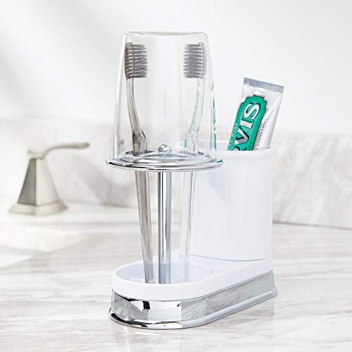 mDesign Decorative Plastic Bathroom Vanity Countertop Toothpaste