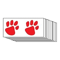 Red Paw Prints Temporary Tattoos (10-Pack) | Skin Safe | MADE IN THE USA| Removable