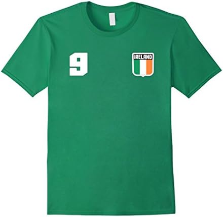 Mens IRELAND T-shirt Irish Tee Retro Soccer Football Futbol Eire Large Kelly Green
