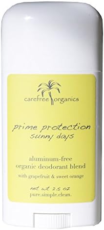 Carefree Organics Prime Protection Sunny Days, a citrus scented organic aluminum-free deodorant, 2 oz