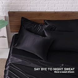 MR&HM Satin Bed Sheets, Full Size Sheets Set, 6 Pcs