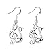 Silver Plated Music Note Dangle Earrings Fashion Earrings Daily Wear