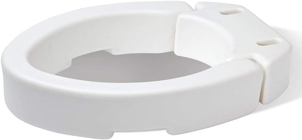 Carex Elongated Hinged Toilet Seat Riser - Adds 3.5 Inches of Toilet Lift, 300 Pound Weight Capacity - Hinged Toilet Riser For Easy Cleaning: Health & Personal Care