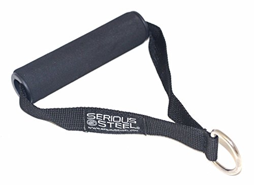 Nylon Single D Handle | Fitness Strap Cable Attachment with Foam Grip & D-Ring - Single