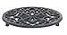 GURO Cast Iron Enamel Coated Ornate Trivet, Black