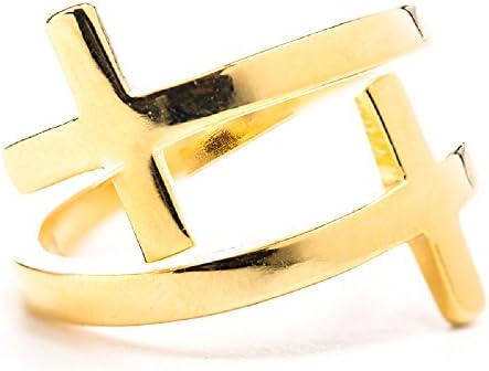 My Saint My Hero Adult Gold Tone Pillar of Faith Ring, Size 7