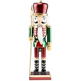 Clever Creations Wooden Solider Traditional Christmas Nutcracker | Red, Green, and White Outfit and Holding Axe | Festive Christmas Decor | 10