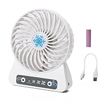 Andyly Mini Handheld Fan, Mini Portable Fan Electric USB Fan with LED Light and Rechargeable Battery, Mini Handheld Fan Quiet for Office, Beach and Camping Fan
