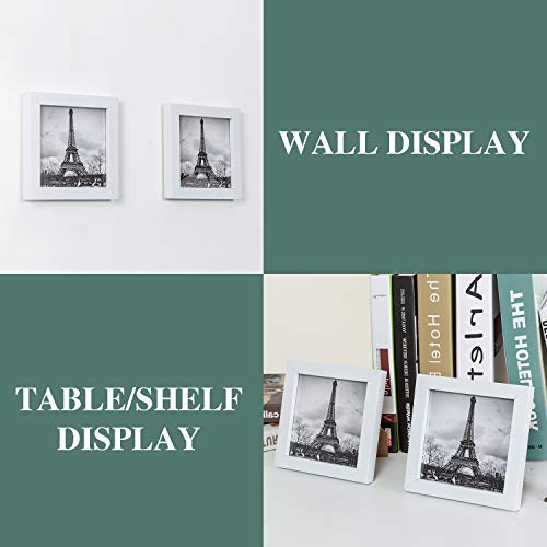 upsimples 5x5 Picture Frame with Real Glass,Bulk Photo Frames for Wall
