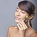 Real Jade Massage Roller w/Gua Sha Scraping Tool by LuxLife | Anti-Aging, Anti-Wrinkle Facial Massager | Stimulate Natural Chi & Face Blood Flow Circulation | Safe Skincare