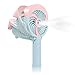 FIGROL Mini Misting Fan Outdoor Handheld Fan Portable USB Fan,with Battery Recharge and Metal Clip,3 Speeds Adjustable(Pink)
