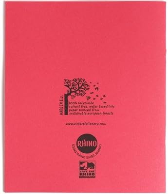 Rhino 8 x 6.5 Exercise Books, 48-Page/Blank Paper Notebook, 10-Pack, Writing Book, Office & School Stationery Supplies, Pink - Image 5