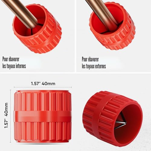 SHALL 4PC Tubing Cutter Set，Heavy-Duty Pipe Cutter Ø 6-50mm, mini Cutter Ø 3-22mm, with 2 deburring Tools, Suitable for PVC/Aluminum/Copper